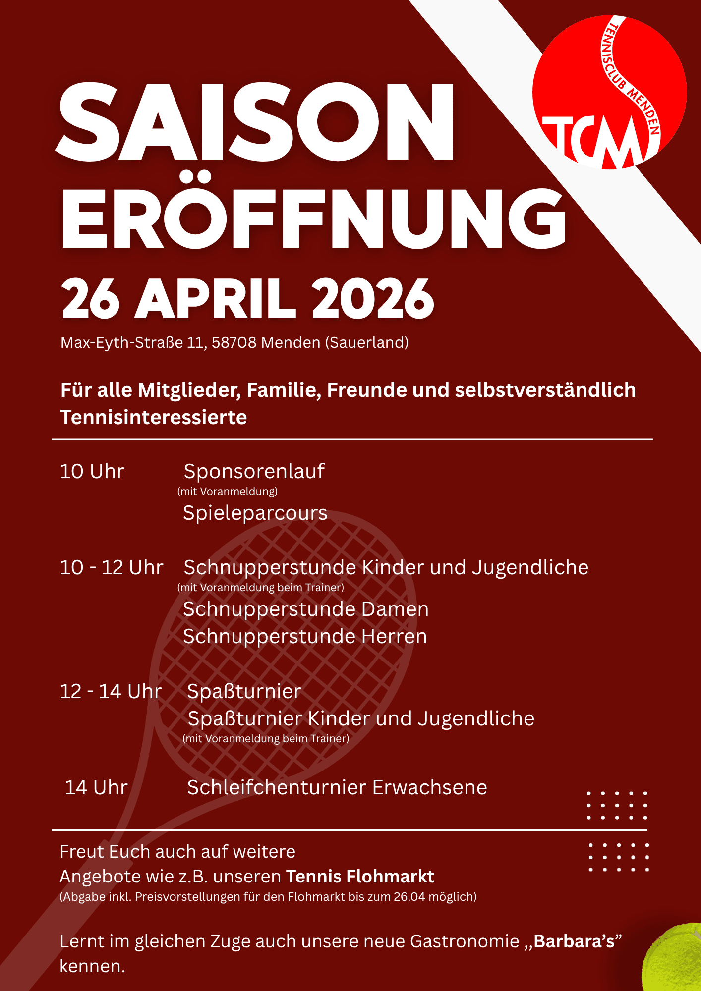 Saisoneröffnung 2026 am 26. April – Einladung und Programm